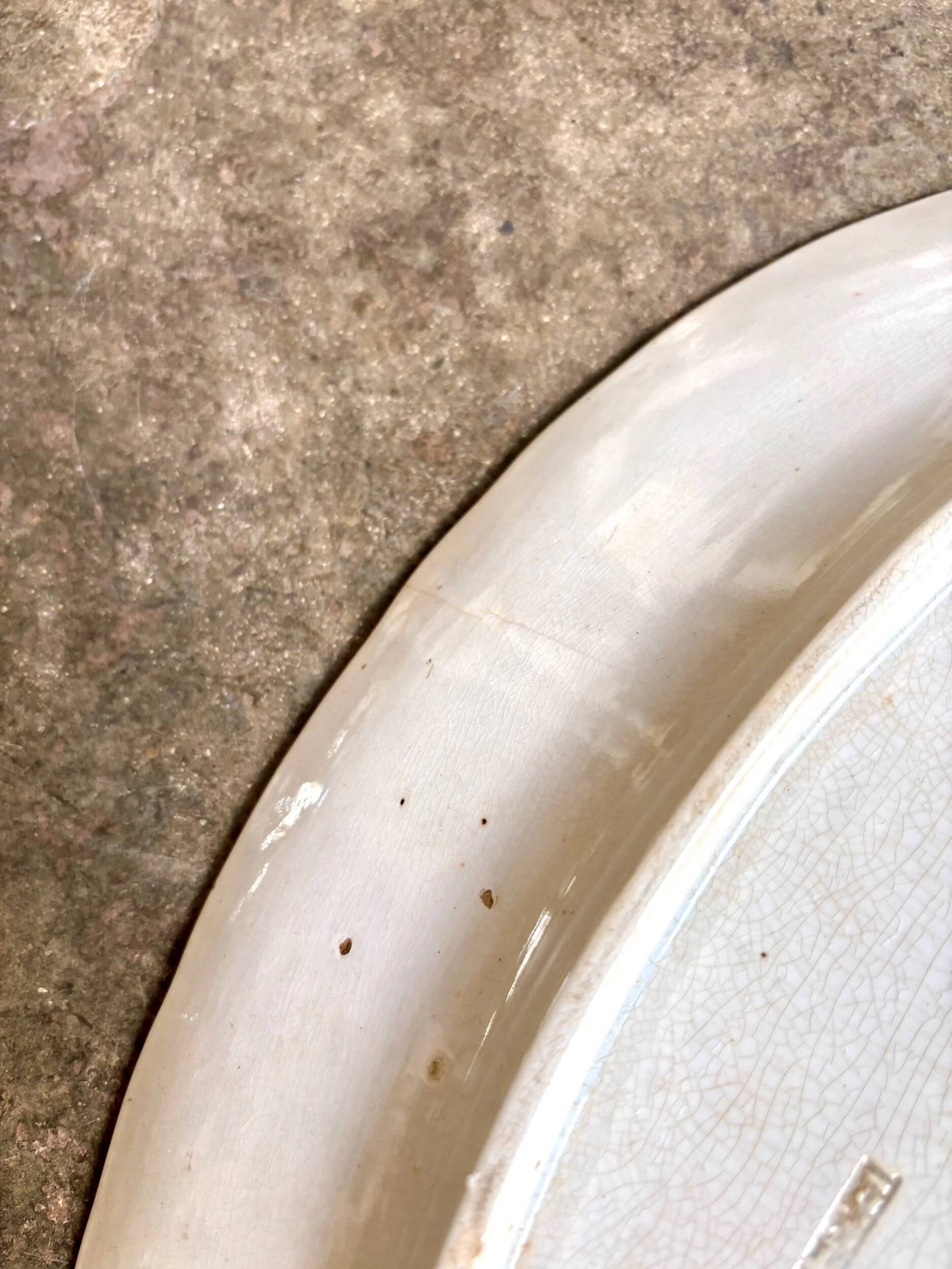 Oval ironstone dish from St Amand and Hamage, "Medallion" service