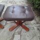 Set of 80s wooden faux leather footrests