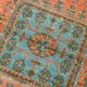 Tapis de couloir vintage antique orange corail, 74 x 334 cm