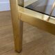 VINTAGE SHELF CONSOLE IN GOLD METAL AND SMOKED GLASS