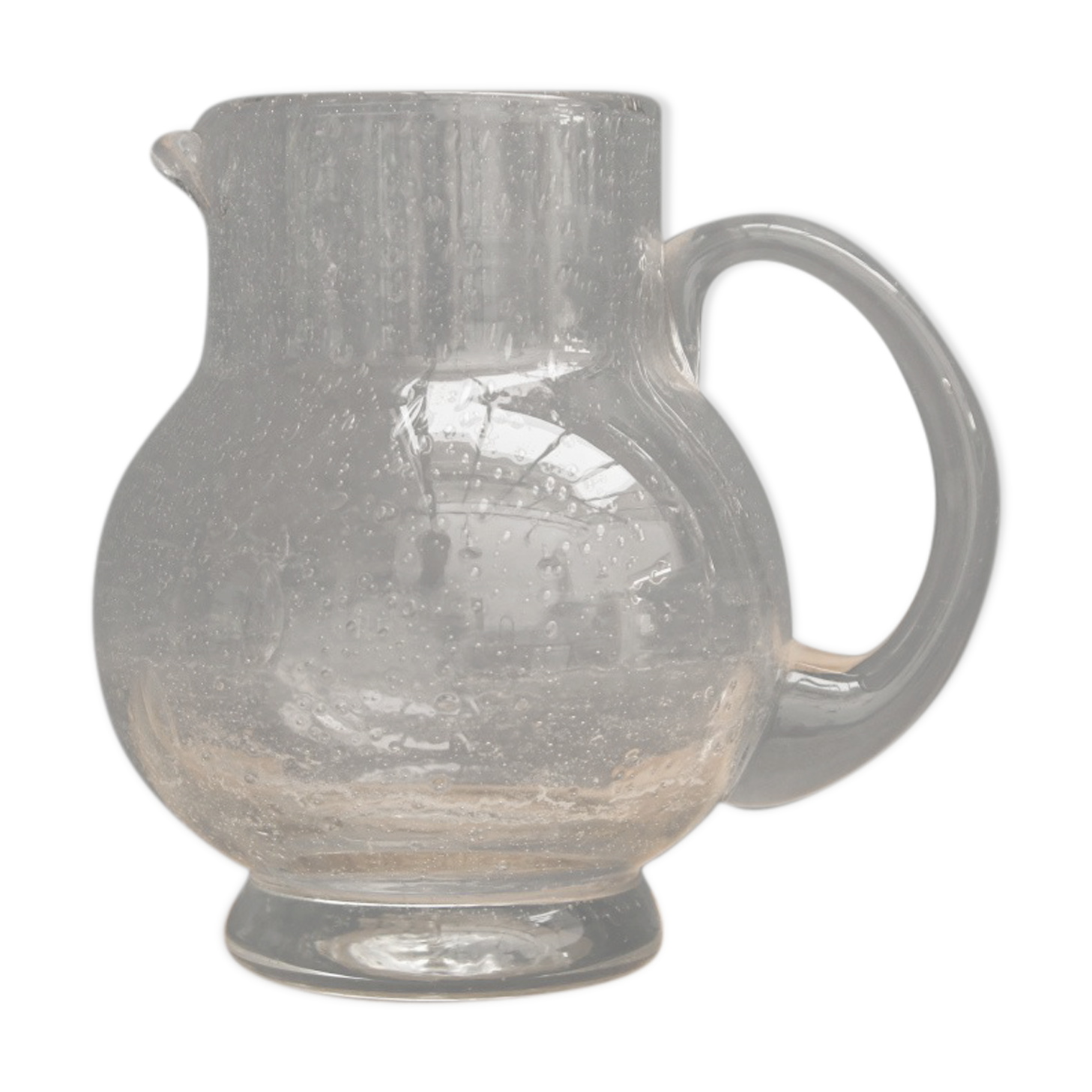 Decanter made of bubbled glass, blown