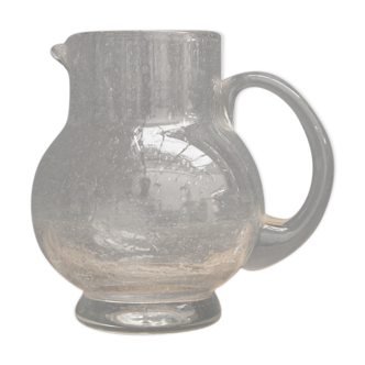 Carafe en verre bullé soufflé