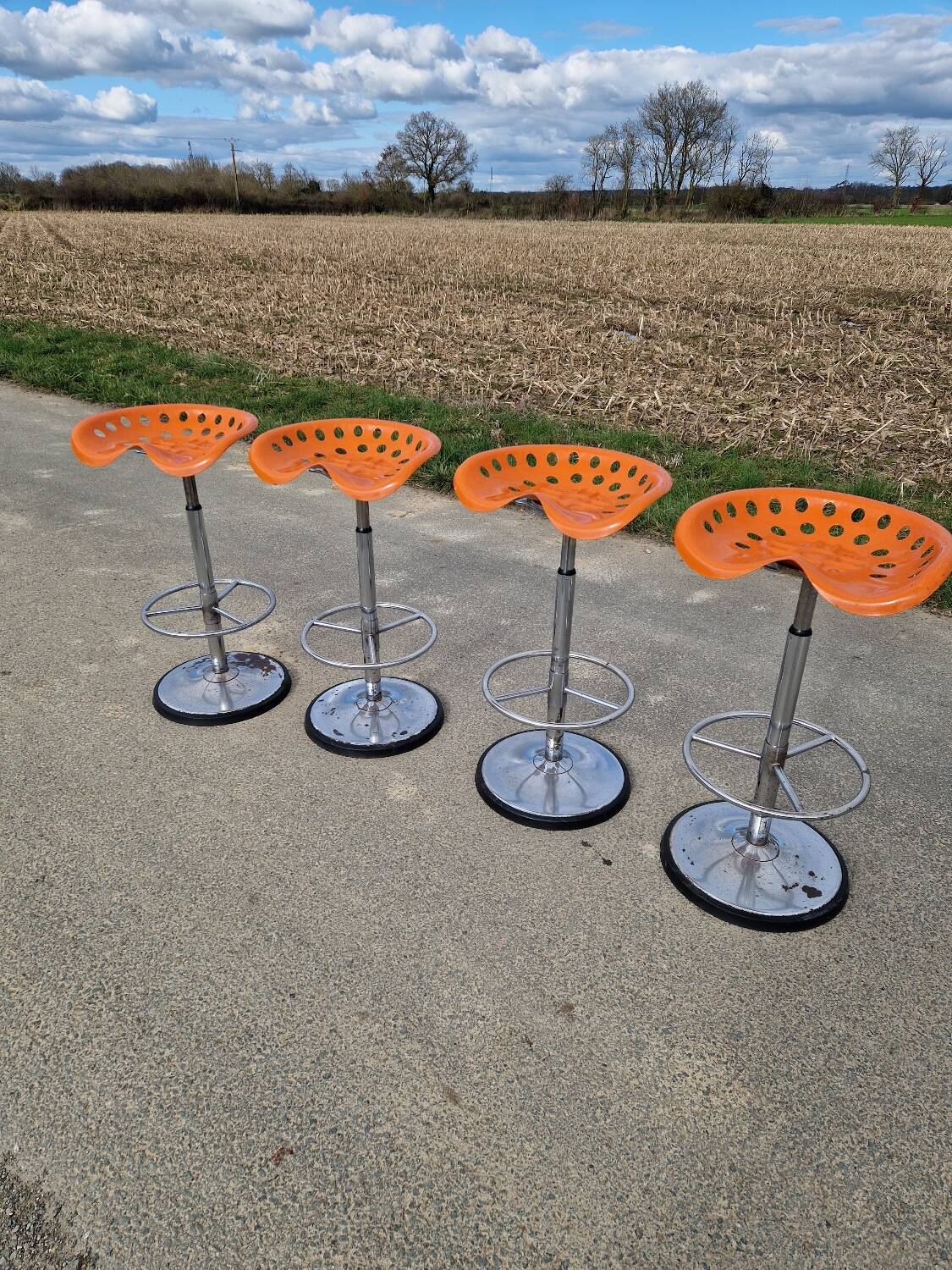 Set of 4 bar stools by Etienne Fermigier for MIRIMA