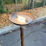 Lampadaire vintage italien Relco Milano en bois massif sculpté