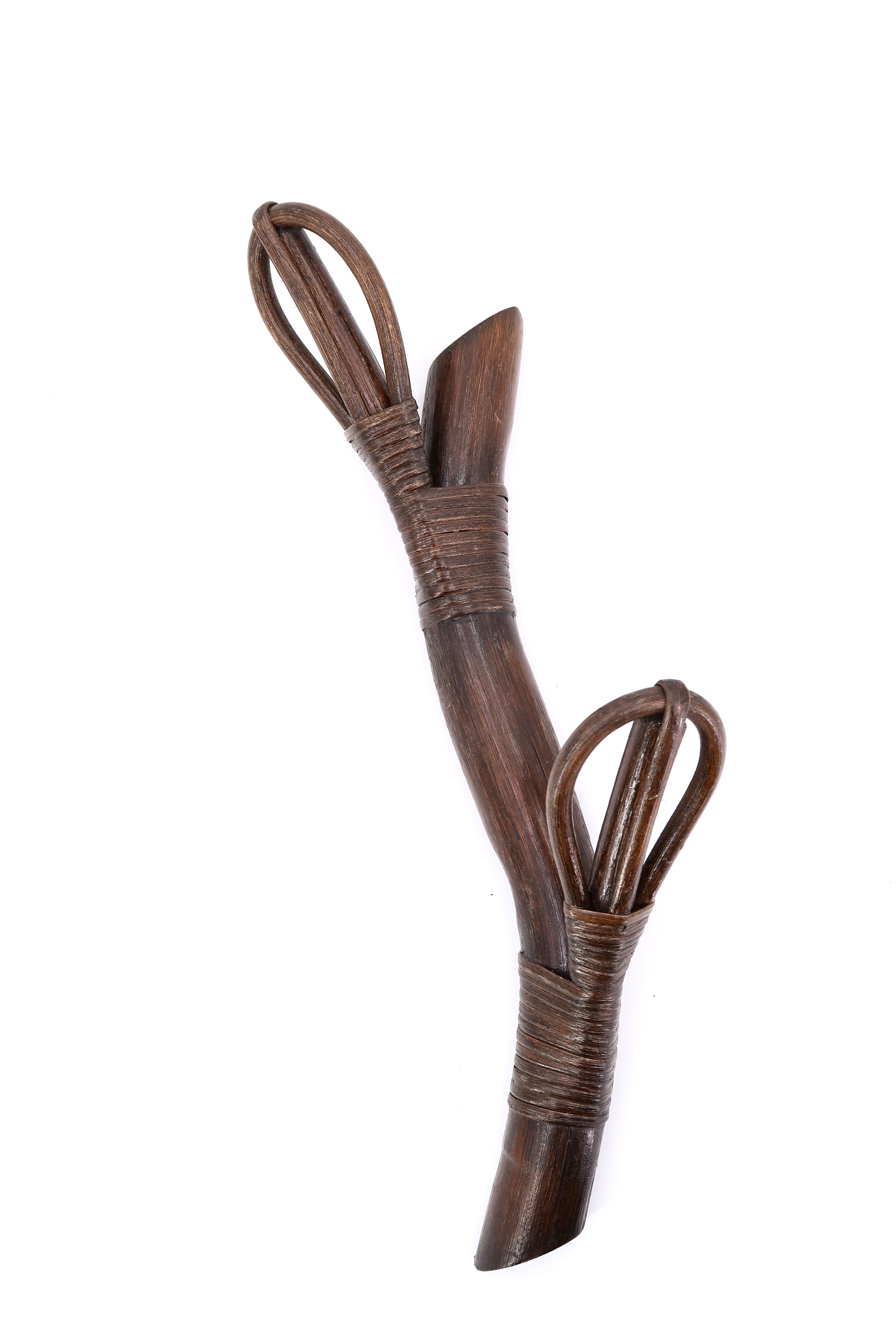 Pair of rattan coat racks, 1970s