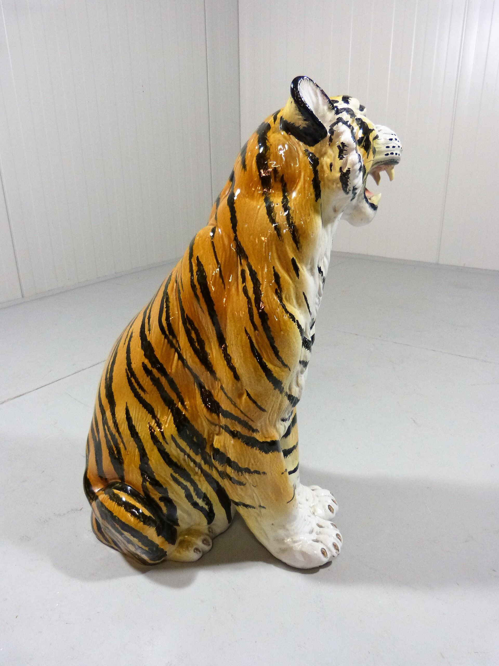 Tigre de terre cuite vintage, Italie des années 1960