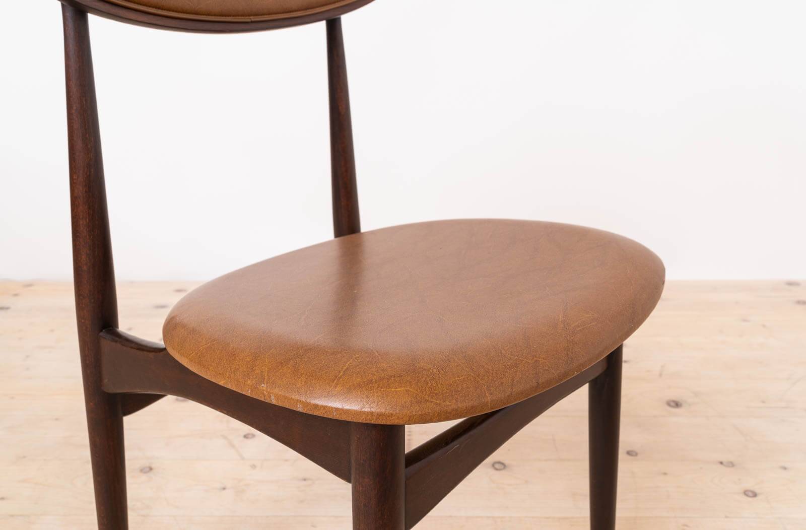 Mid Century Modern Dining Set, Round Table with 6 Fredrik Kayser Chairs