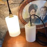 Pair of opaline lamps