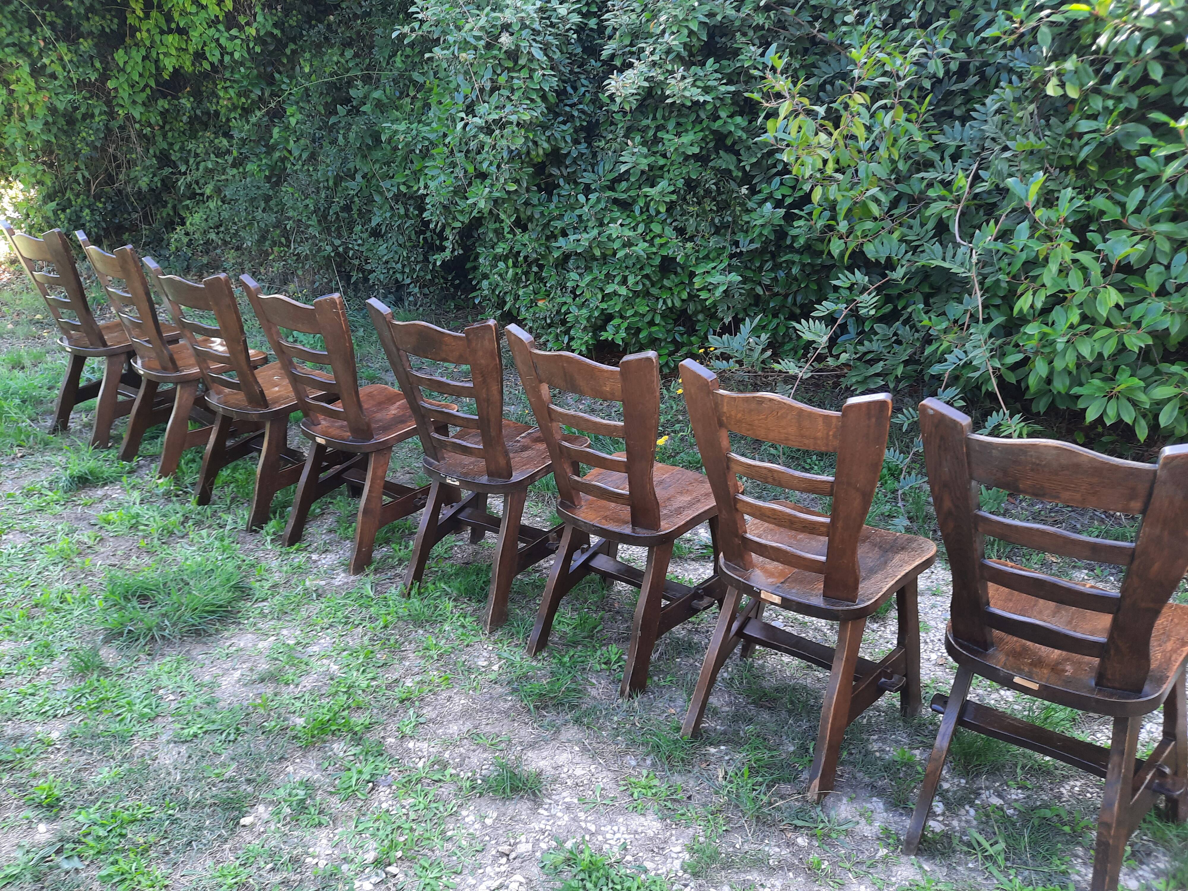 Pair of brutalist bistro chairs from the 70s Poland