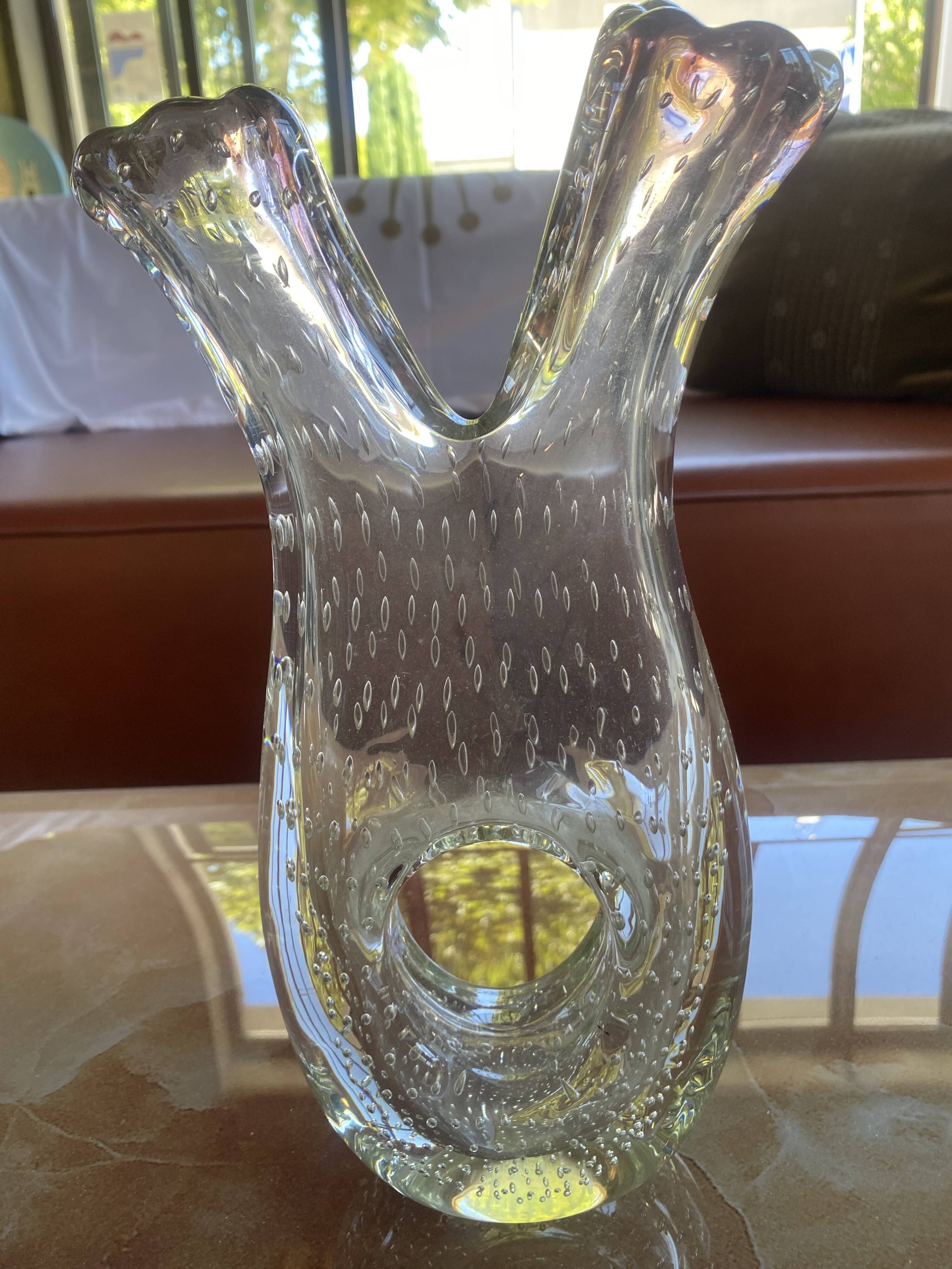 Vase en verre bullé Murano - Années 70