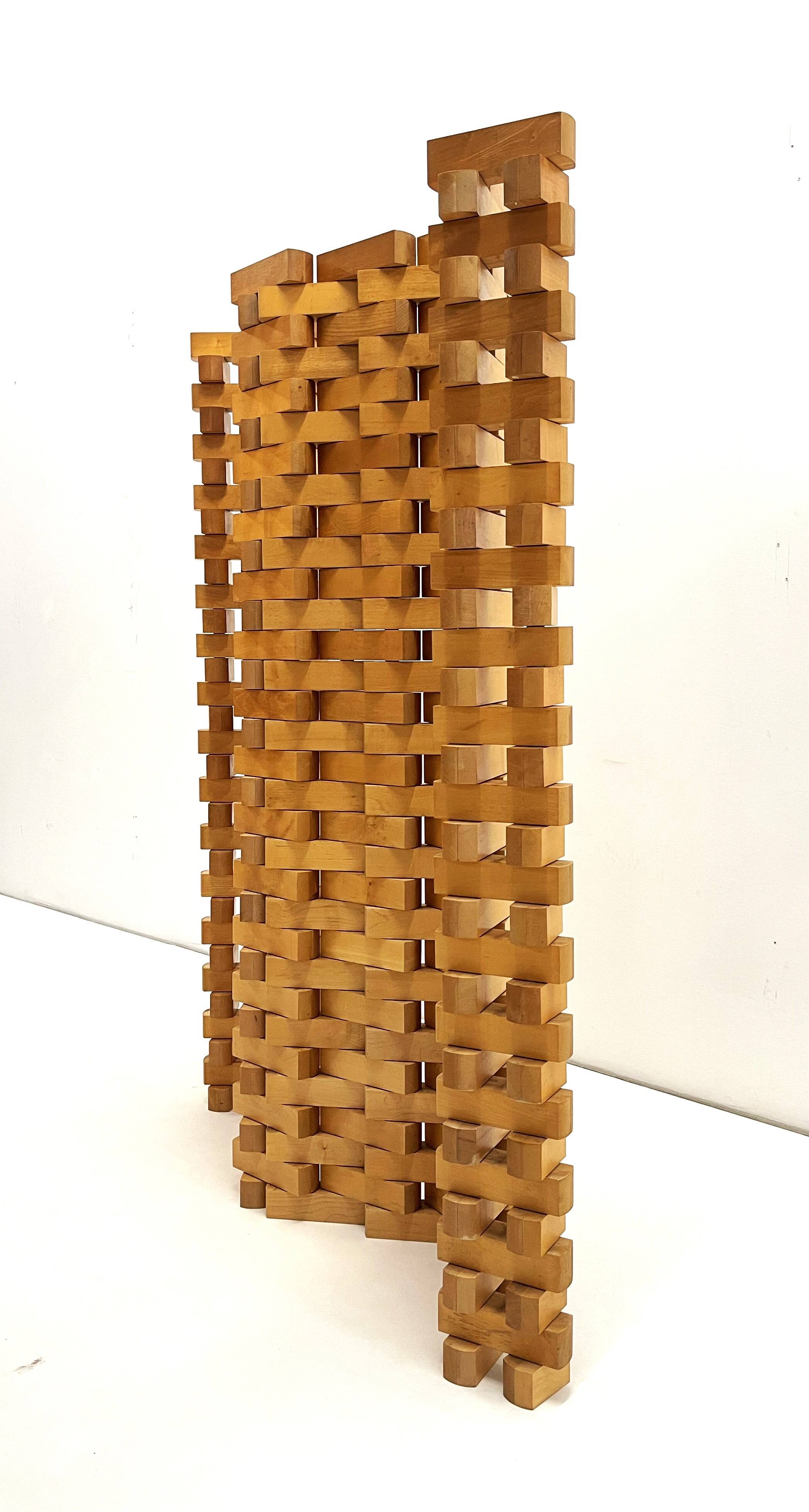 Room divider in Poplar wood 1990'S