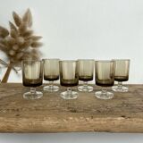 6 smoked liqueur glasses luminarc france