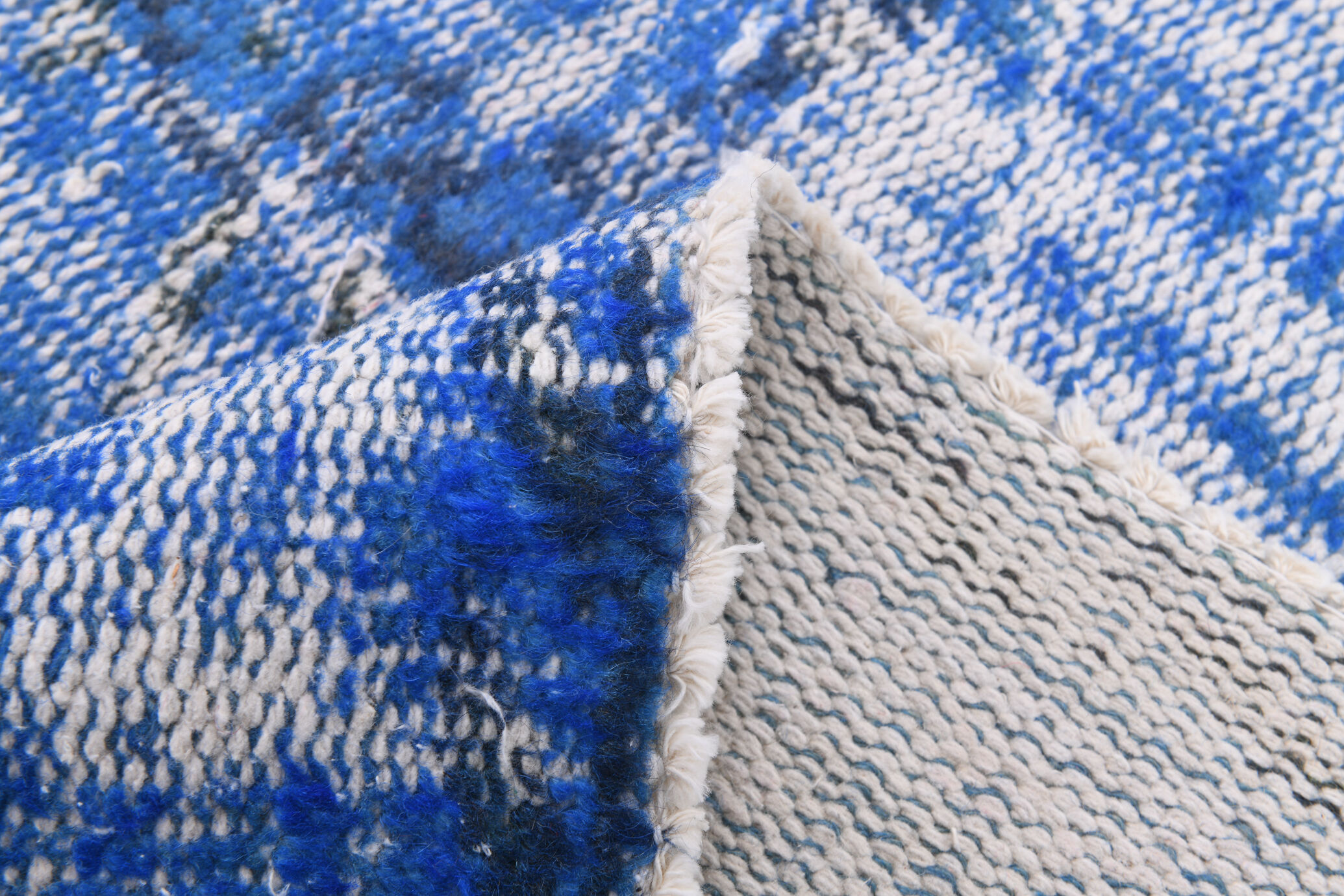 5x8 Faded Blue Handmade Wool Turkish Tapis Rug, 243x148Cm