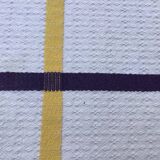 Ecru Basque fabric tablecloth with yellow and navy checks