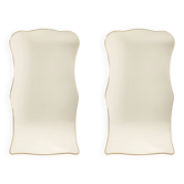 Pair of mirrors in the style of Gio Ponti, brass frame, 1980s.