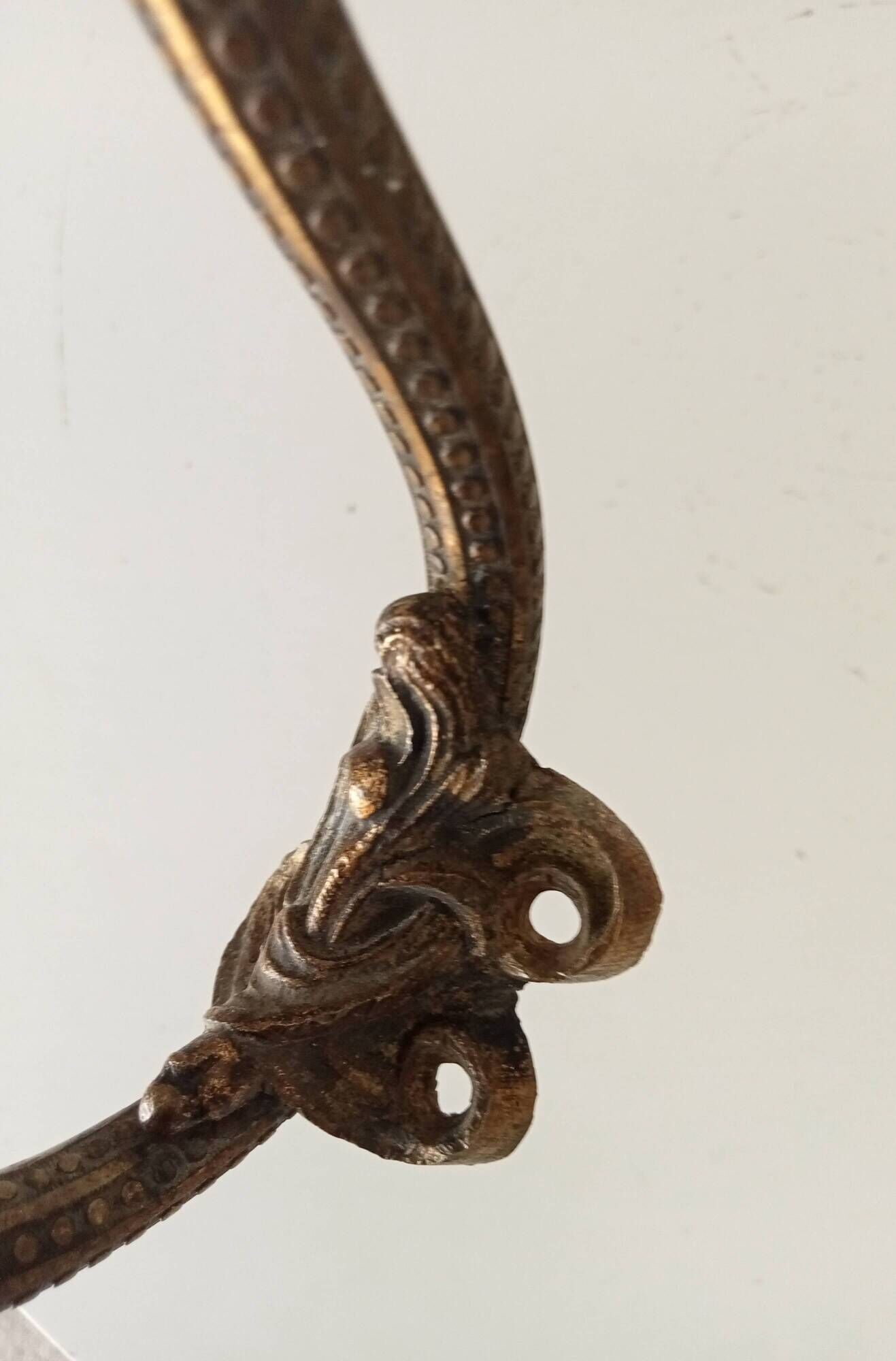 Antique wall coat rack, 19th century Art Nouveau style.
