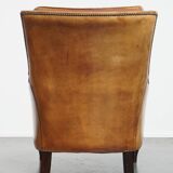 Vintage Armchair Made of Sheepskin Leather