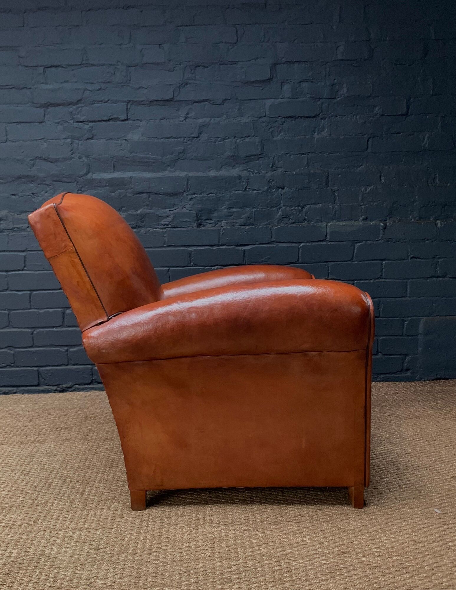 French leather club chair, circa 1930