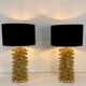 Pair of Murano Gold and Brass Table Lamps