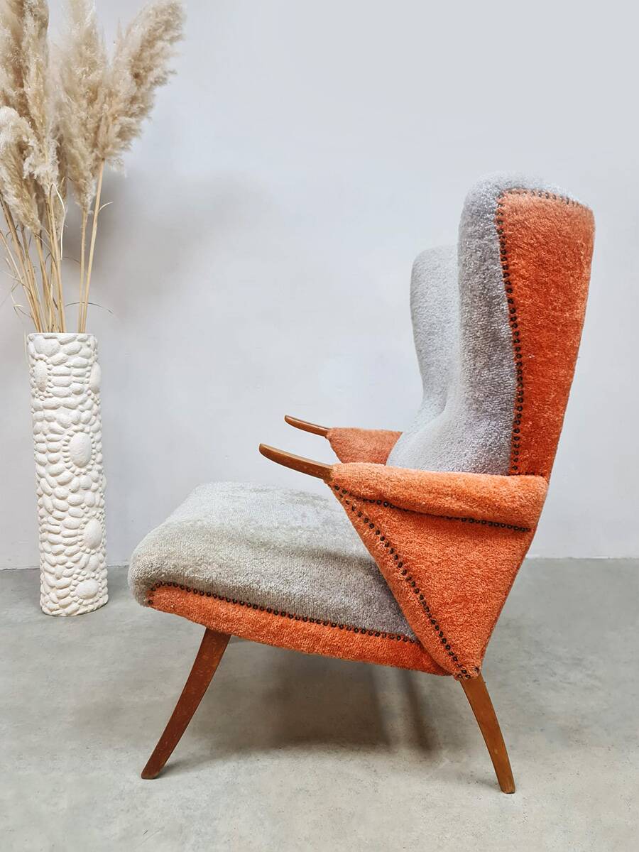 Fauteuil à oreilles design du milieu du siècle « Duo tone »