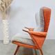 Fauteuil à oreilles design du milieu du siècle « Duo tone »