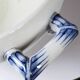 Fine earthenware soup tureen Sarreguemines model Carmen, blue decoration 19th-20th century.