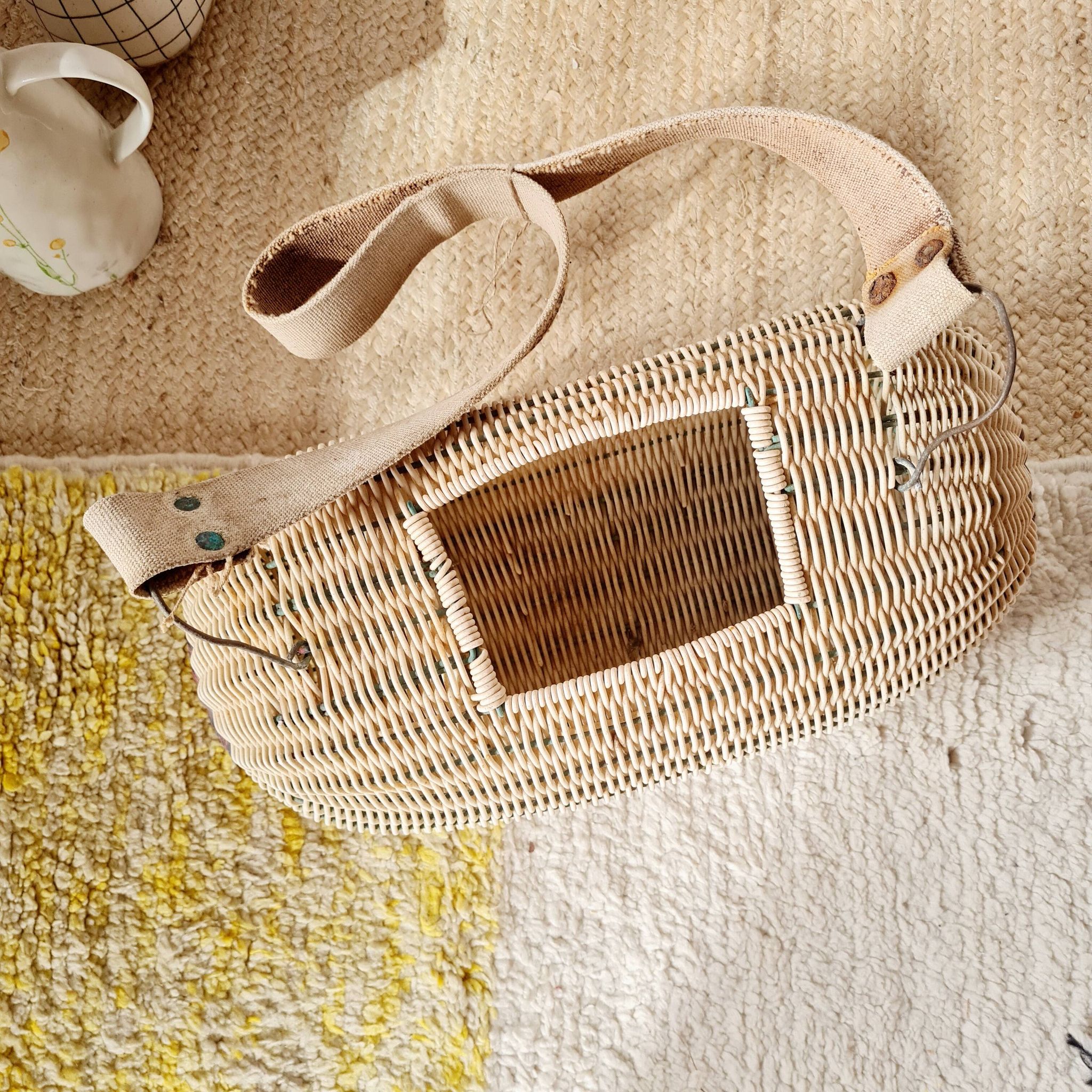 Old wicker basket bag - folk art