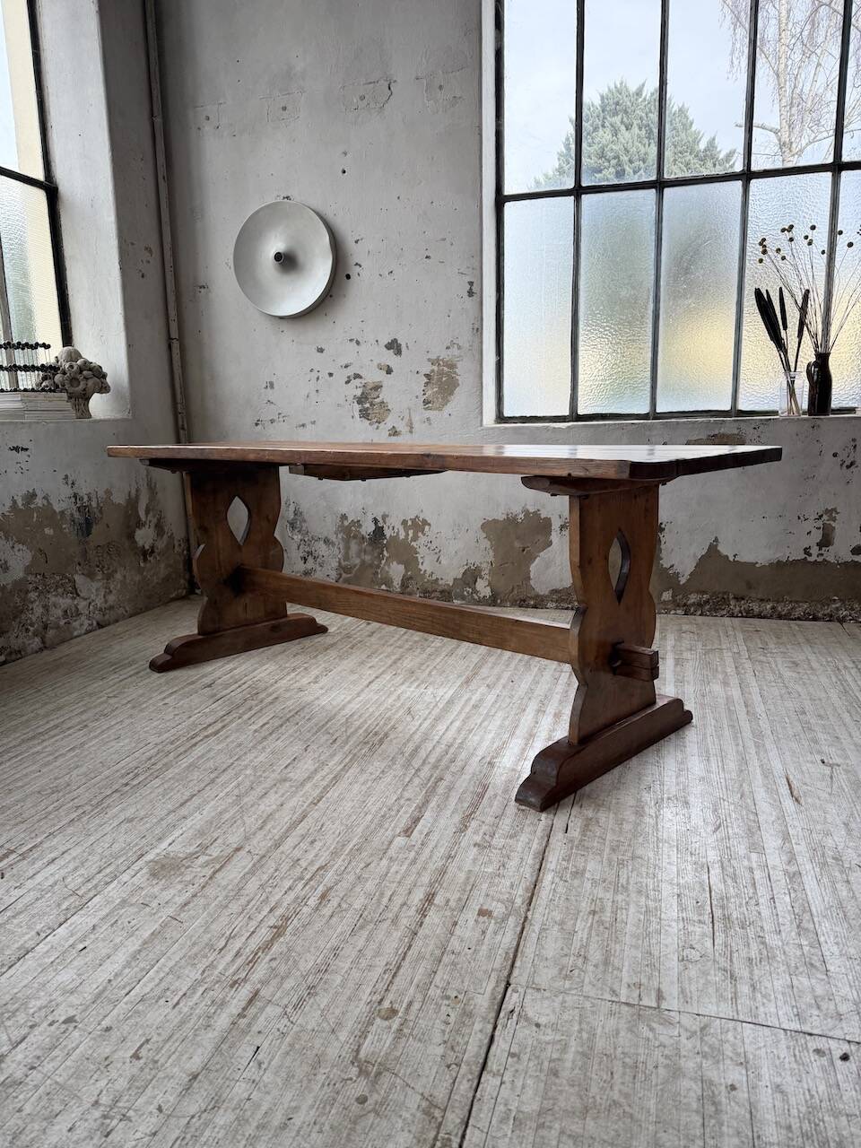 Monastery-style farmhouse table, pine, 210cm
