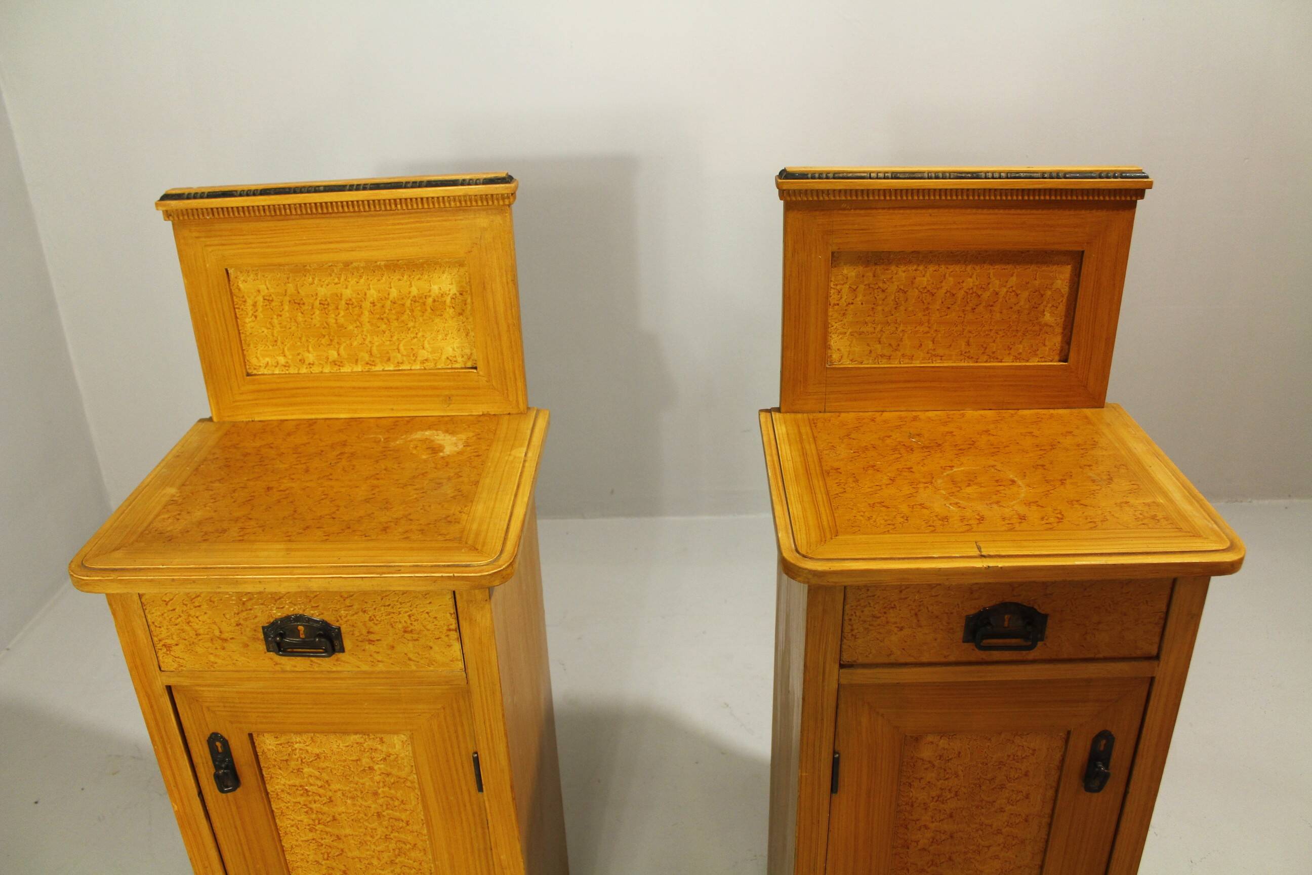 Pair of Bedside Tables. Folk art, Bohemia 1920