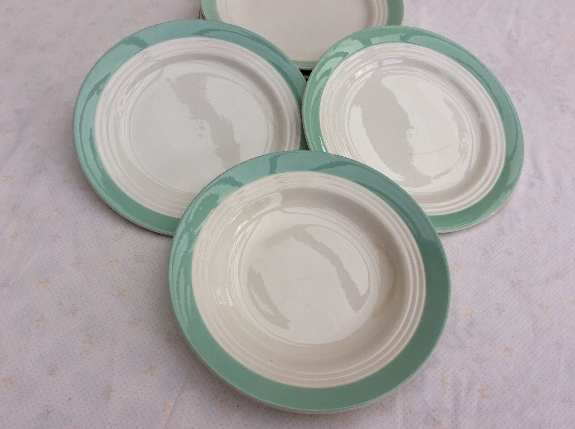 Set of 8 plates Ceranord St-Amand semi-porcelaine