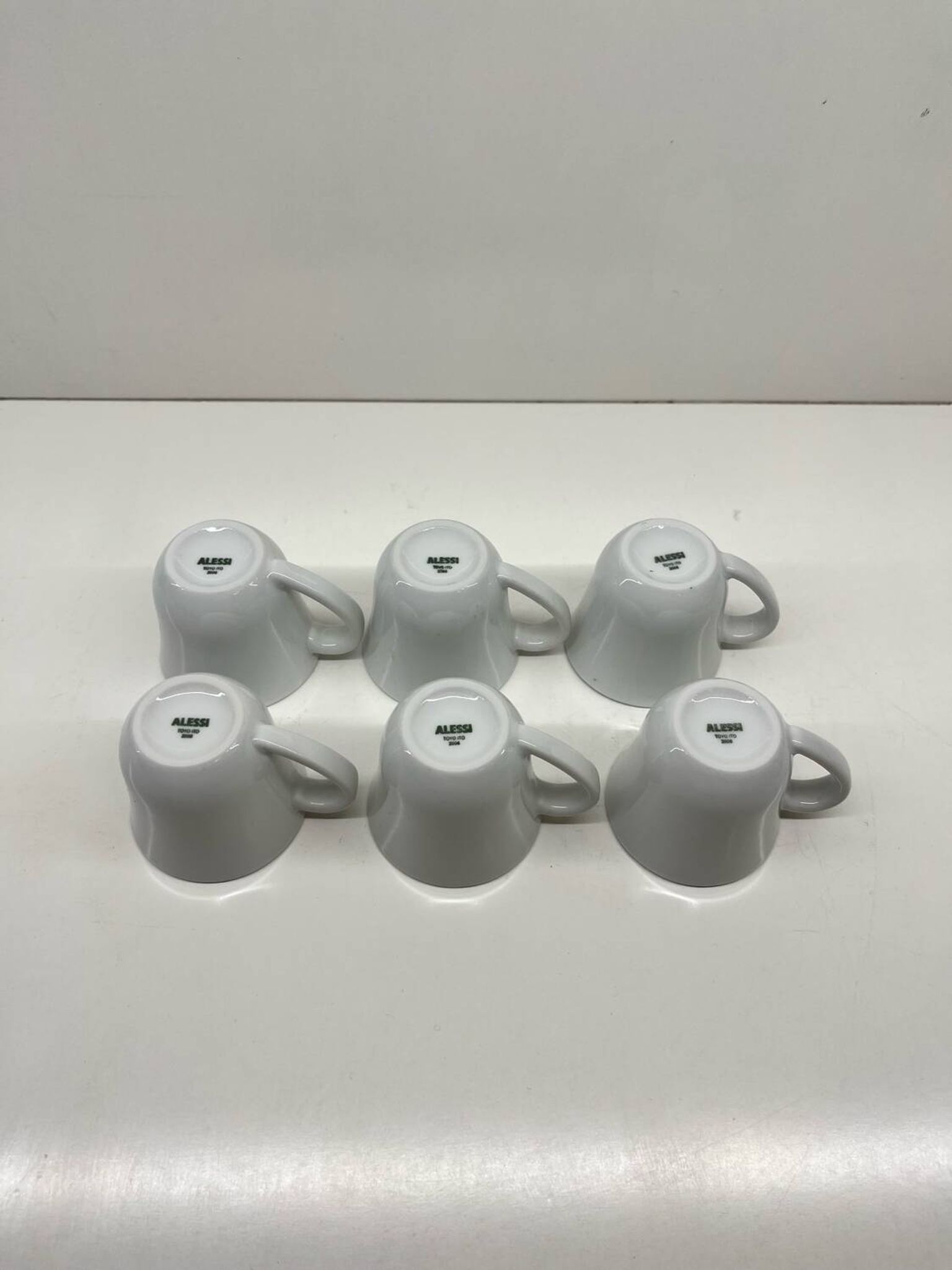 Set of 6 Alessi moka cups – KU – Toyo Ito – White porcelain – From