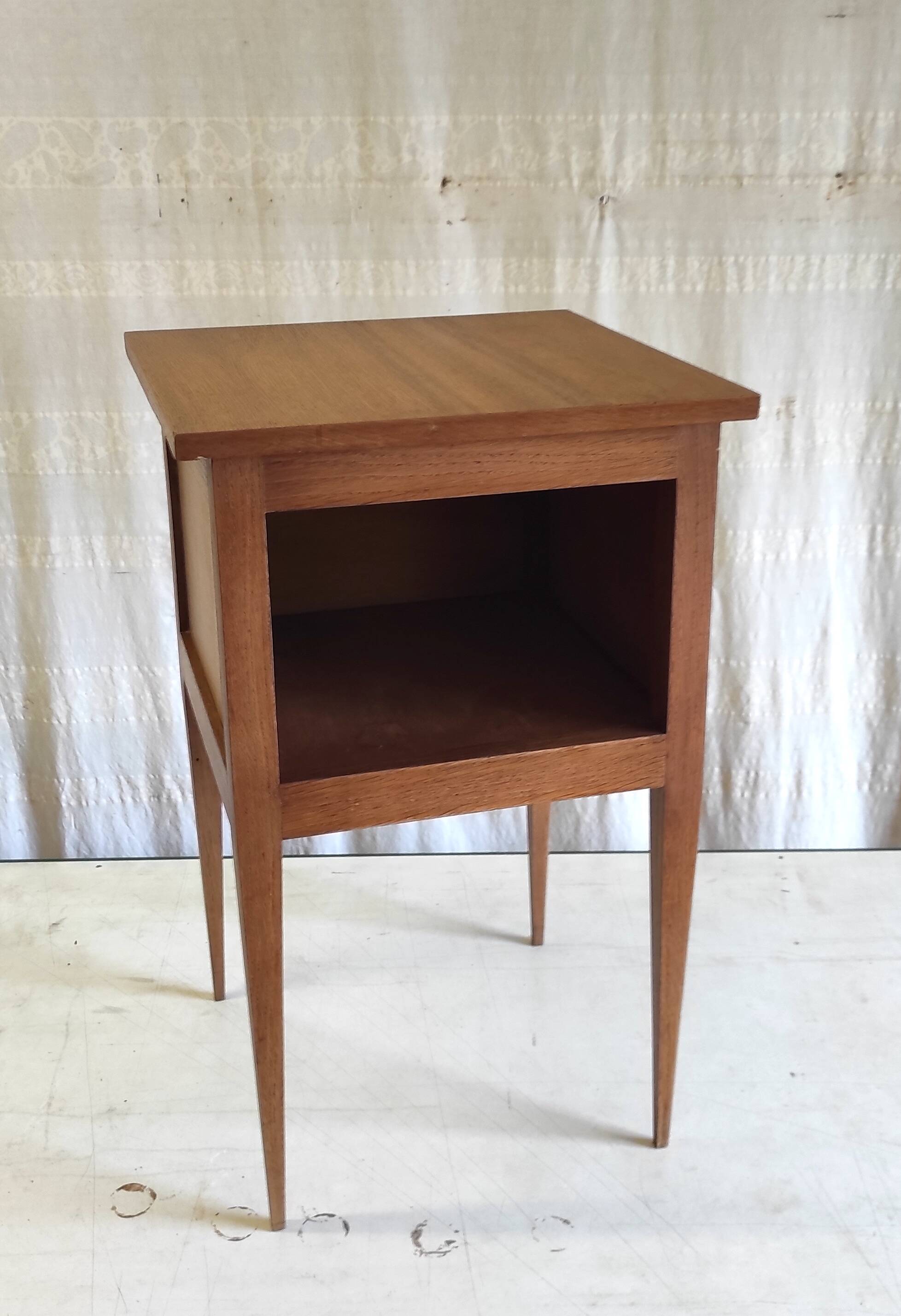 Solid wood bedside table - mid-20th century