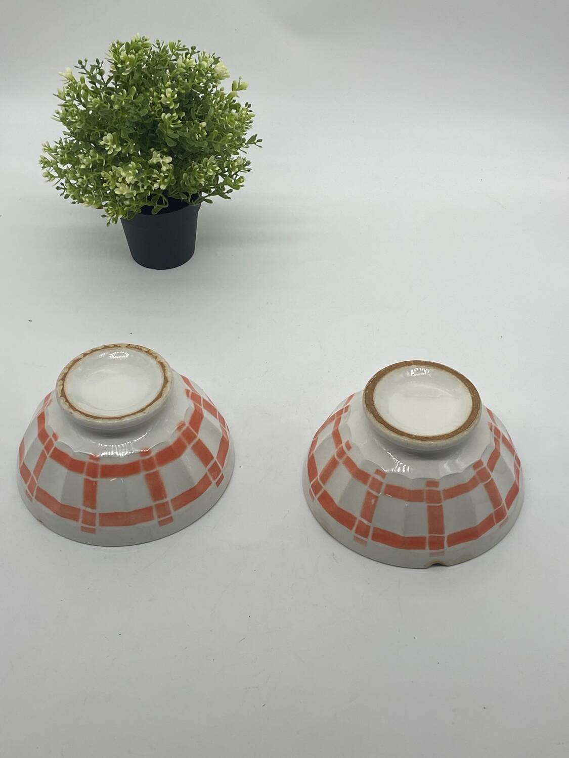 Duo of old ceramic bowls