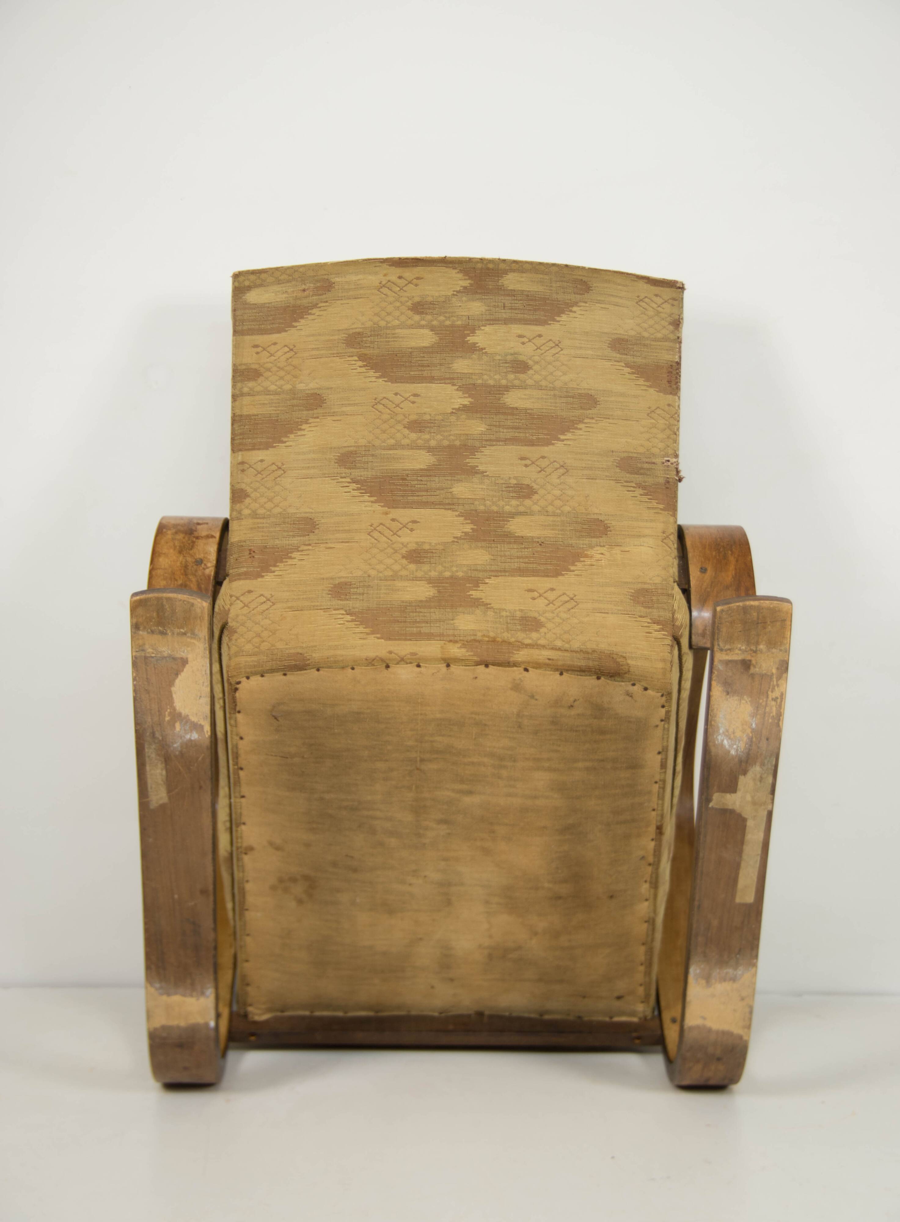 Tank Armchair by Miroslav Navratil, Laminated Bentwood, 1930s