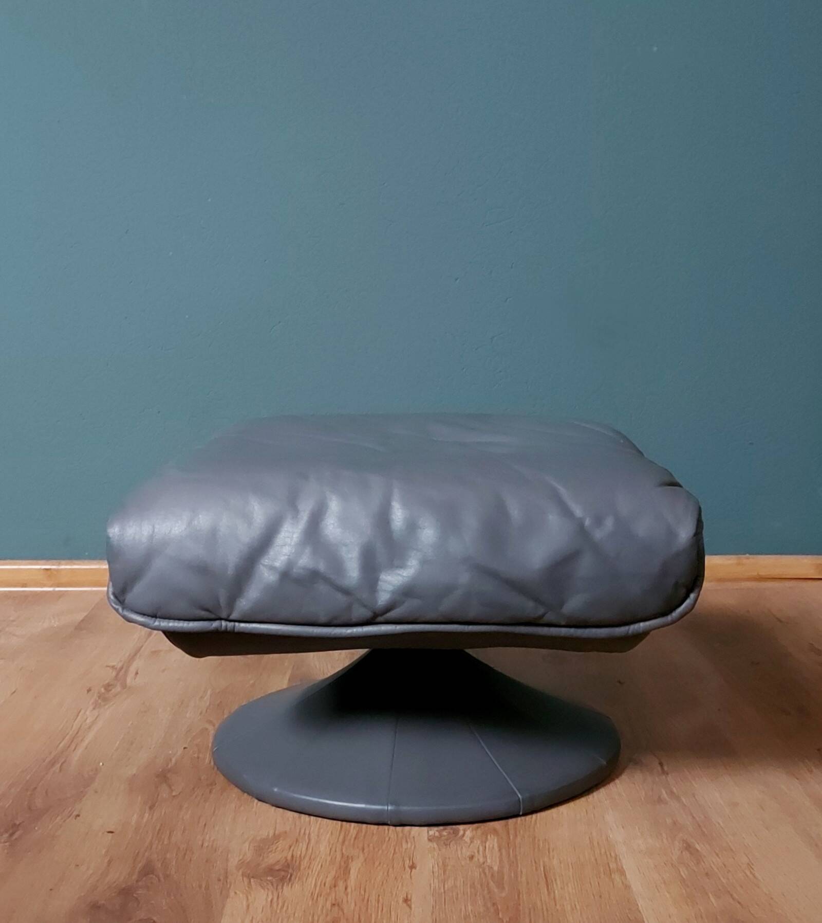 Vintage mid-century Danish leather footstool