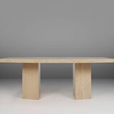 Sculptural Dinner Table in Travertine, France 1960s