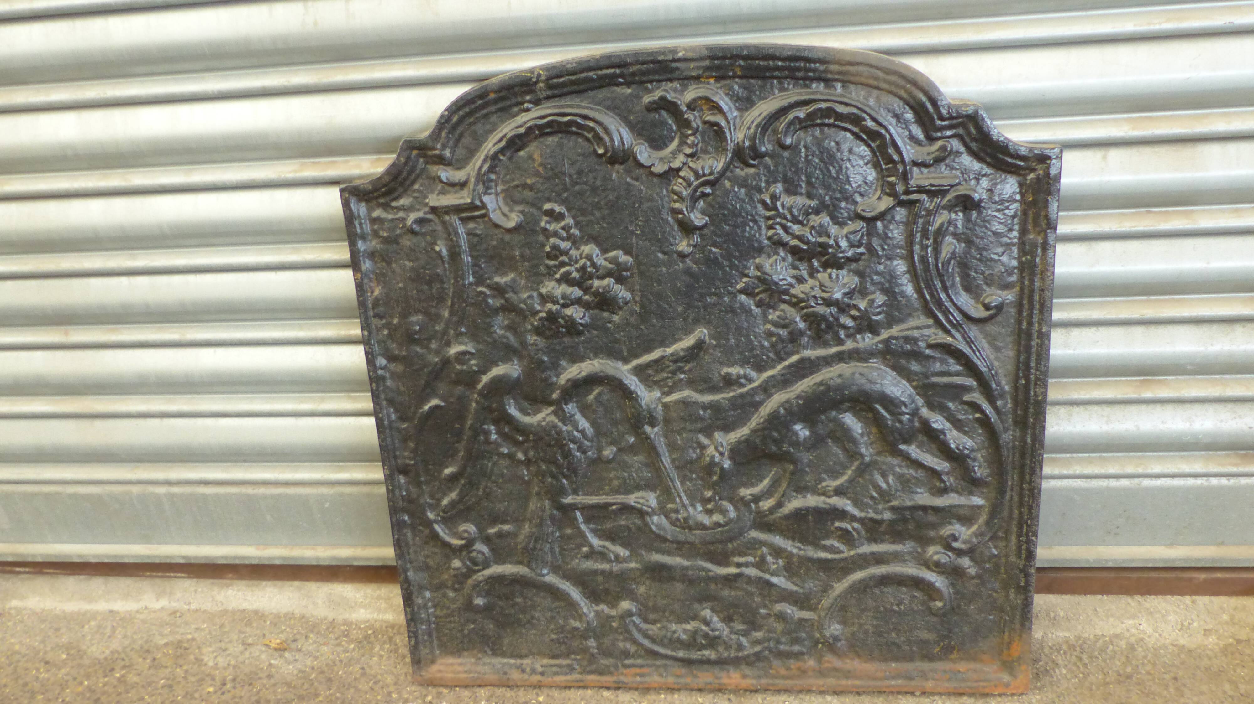 Cast iron fireplace plate