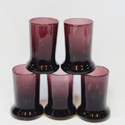 5 Petits Verres A Liqueur Gobelets A Vodka En Verre Soufflé Bullé Prune Biot?
