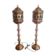 Pair of copper and brass floor lamps 70s