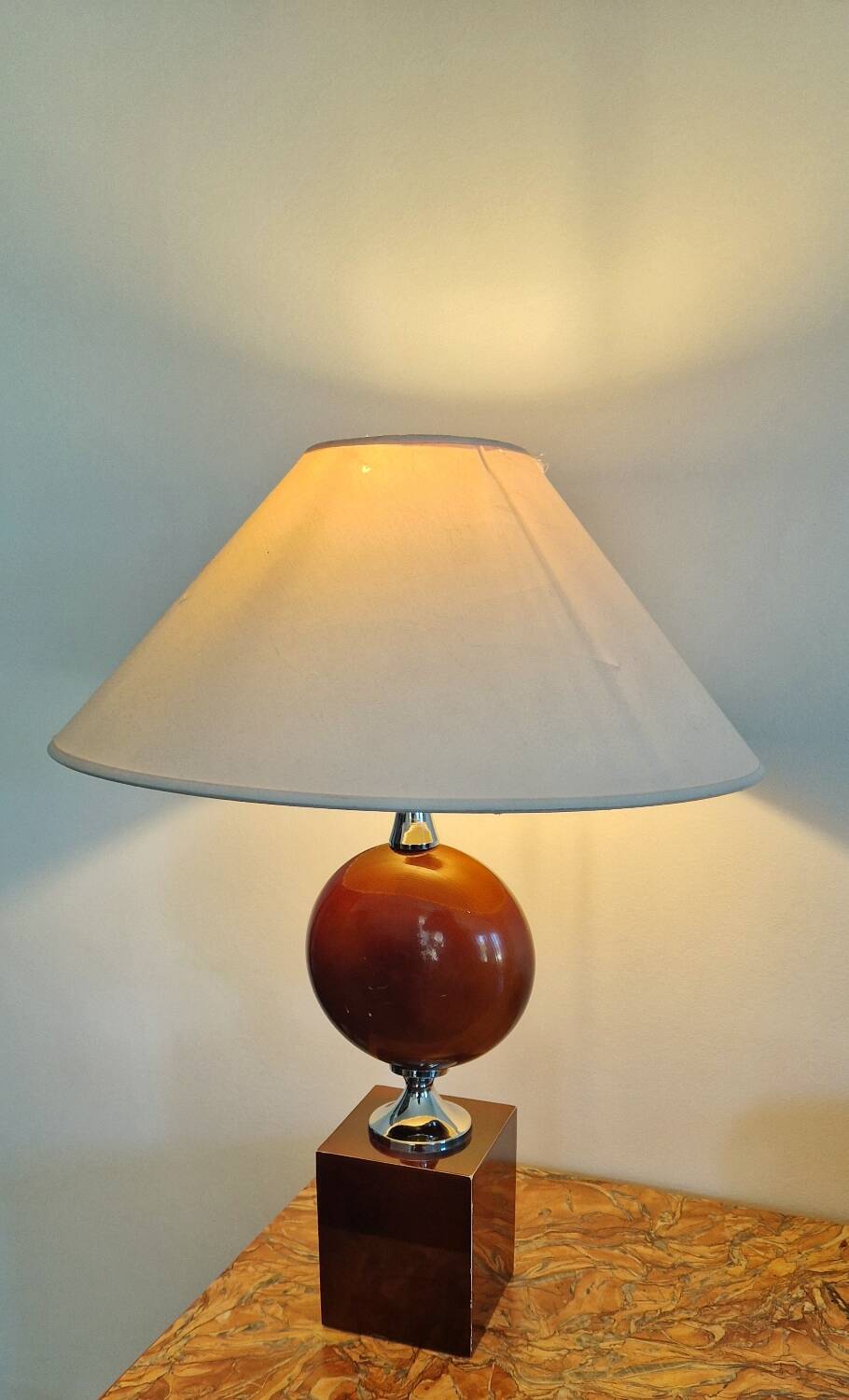 Barbier house lamp - Lacquered and chrome-plated metal - 1970s