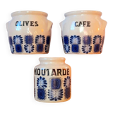 Set of 70s stoneware condiment pots