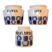 Set of 70s stoneware condiment pots