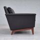 1970s, Danish 2 seater sofa, original condition, furniture leather, solid teak wood.