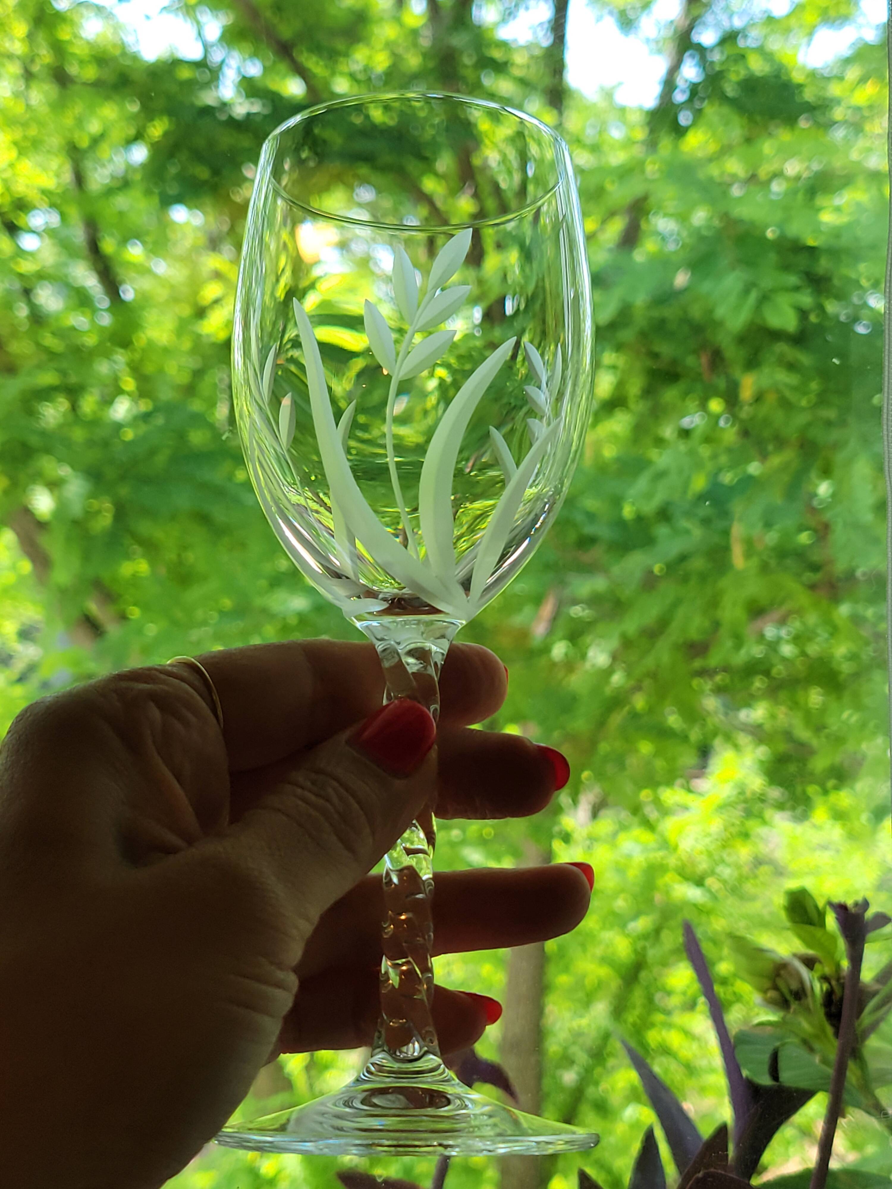 10 Arques Crystal Wine Glasses Fleury Cut Flamépis Model