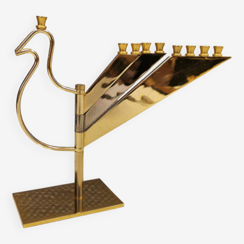 Peacock (as we see it) gold and silver plated Lidar/Menorah. estimated 1980-90s.