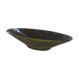 Hollow dish in english green varnished sandstone