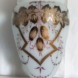 Baluster vase jugendstil in opaline and glass paste, hand-painted