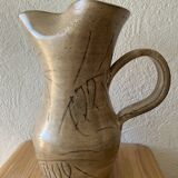 Large ceramic pitcher enamelled 70s Vallauris