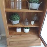 Linen cabinet, wardrobe, dresser from 1905 in pitch pine with waxed finish