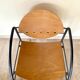 Pair of wooden and steel armchairs, 1980's